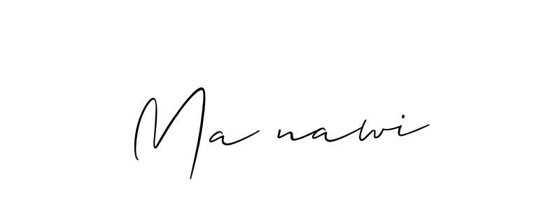The best way (Allison_Script) to make a short signature is to pick only two or three words in your name. The name Maعnawi include a total of six letters. For converting this name. Maعnawi signature style 2 images and pictures png