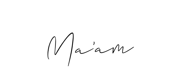 How to make Ma’am signature? Allison_Script is a professional autograph style. Create handwritten signature for Ma’am name. Ma’am signature style 2 images and pictures png