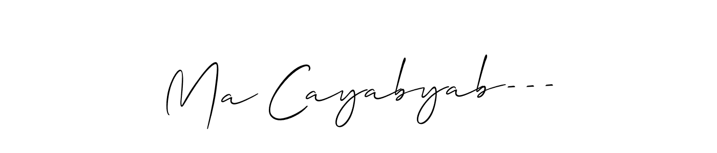 Also You can easily find your signature by using the search form. We will create Ma Cayabyab--- name handwritten signature images for you free of cost using Allison_Script sign style. Ma Cayabyab--- signature style 2 images and pictures png