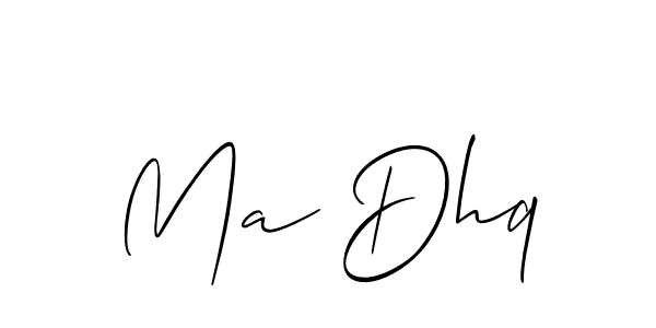 How to make Ma Dhq name signature. Use Allison_Script style for creating short signs online. This is the latest handwritten sign. Ma Dhq signature style 2 images and pictures png