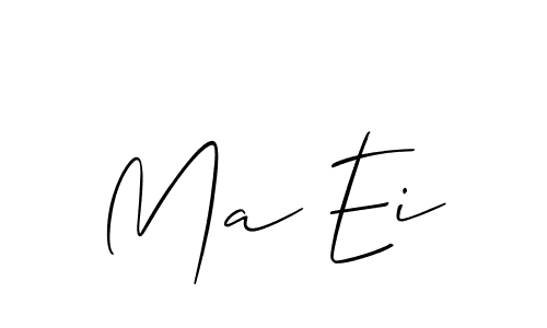 Make a beautiful signature design for name Ma Ei. With this signature (Allison_Script) style, you can create a handwritten signature for free. Ma Ei signature style 2 images and pictures png