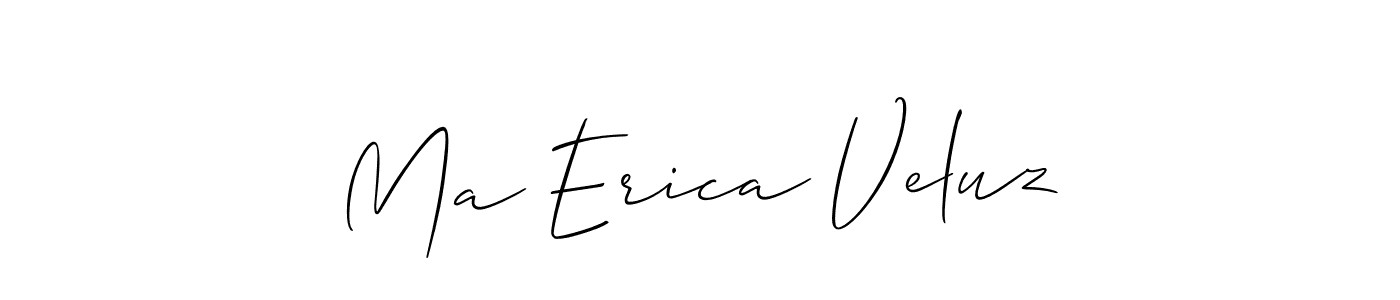 Create a beautiful signature design for name Ma Erica Veluz. With this signature (Allison_Script) fonts, you can make a handwritten signature for free. Ma Erica Veluz signature style 2 images and pictures png