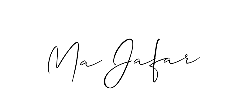 Use a signature maker to create a handwritten signature online. With this signature software, you can design (Allison_Script) your own signature for name Ma Jafar. Ma Jafar signature style 2 images and pictures png