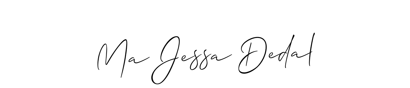 You should practise on your own different ways (Allison_Script) to write your name (Ma Jessa Dedal) in signature. don't let someone else do it for you. Ma Jessa Dedal signature style 2 images and pictures png