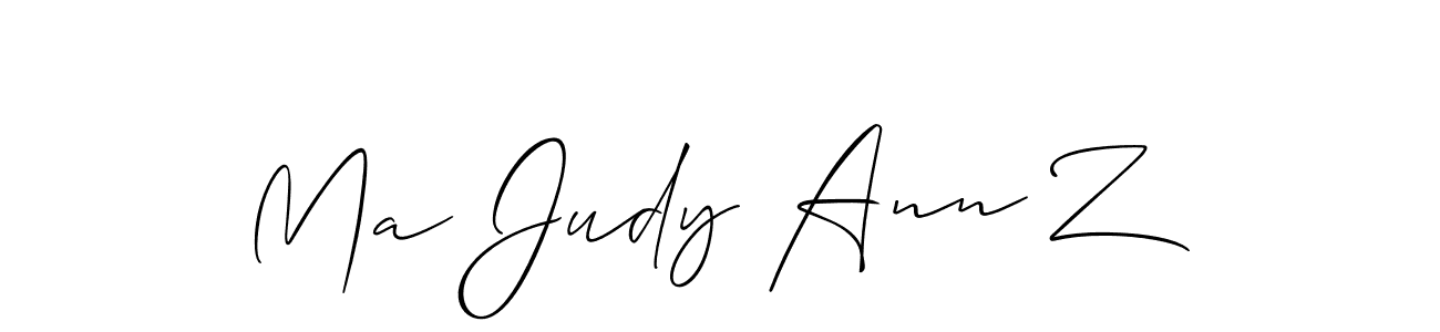 It looks lik you need a new signature style for name Ma Judy Ann Z. Design unique handwritten (Allison_Script) signature with our free signature maker in just a few clicks. Ma Judy Ann Z signature style 2 images and pictures png