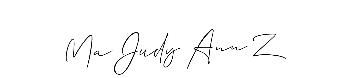 It looks lik you need a new signature style for name Ma Judy Ann Z. Design unique handwritten (Allison_Script) signature with our free signature maker in just a few clicks. Ma Judy Ann Z signature style 2 images and pictures png