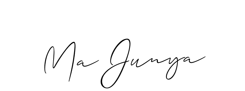 You should practise on your own different ways (Allison_Script) to write your name (Ma Junya) in signature. don't let someone else do it for you. Ma Junya signature style 2 images and pictures png