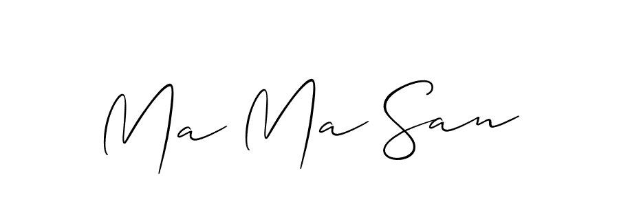 Design your own signature with our free online signature maker. With this signature software, you can create a handwritten (Allison_Script) signature for name Ma Ma San. Ma Ma San signature style 2 images and pictures png