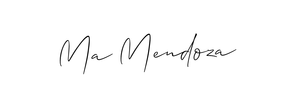 The best way (Allison_Script) to make a short signature is to pick only two or three words in your name. The name Ma Mendoza include a total of six letters. For converting this name. Ma Mendoza signature style 2 images and pictures png