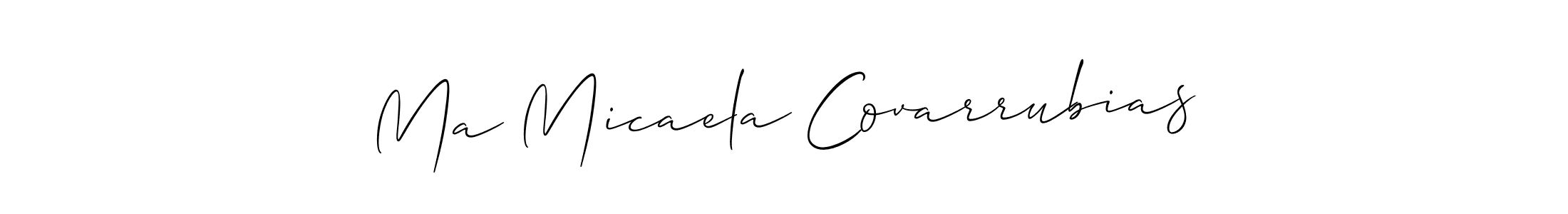 How to make Ma Micaela Covarrubias name signature. Use Allison_Script style for creating short signs online. This is the latest handwritten sign. Ma Micaela Covarrubias signature style 2 images and pictures png