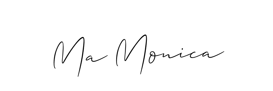 Create a beautiful signature design for name Ma Monica. With this signature (Allison_Script) fonts, you can make a handwritten signature for free. Ma Monica signature style 2 images and pictures png