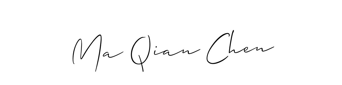You should practise on your own different ways (Allison_Script) to write your name (Ma Qian Chen) in signature. don't let someone else do it for you. Ma Qian Chen signature style 2 images and pictures png
