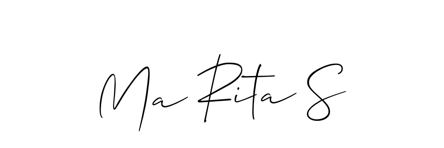 Make a short Ma Rita S signature style. Manage your documents anywhere anytime using Allison_Script. Create and add eSignatures, submit forms, share and send files easily. Ma Rita S signature style 2 images and pictures png