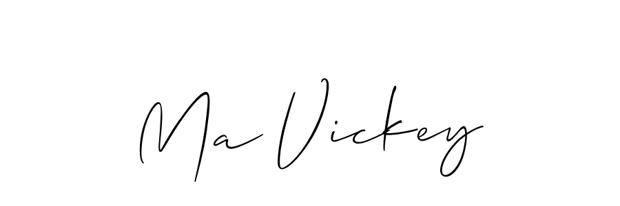 It looks lik you need a new signature style for name Ma Vickey. Design unique handwritten (Allison_Script) signature with our free signature maker in just a few clicks. Ma Vickey signature style 2 images and pictures png