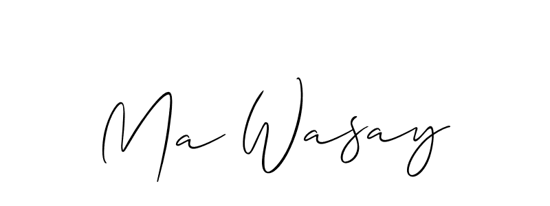 It looks lik you need a new signature style for name Ma Wasay. Design unique handwritten (Allison_Script) signature with our free signature maker in just a few clicks. Ma Wasay signature style 2 images and pictures png