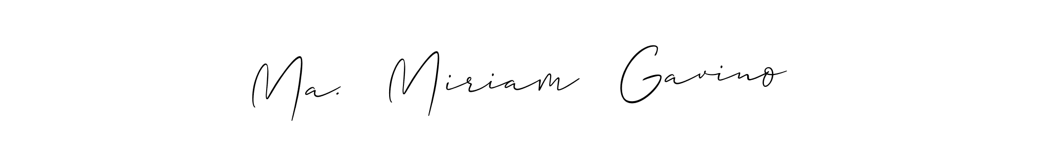 Make a beautiful signature design for name Ma.   Miriam   Gavino. With this signature (Allison_Script) style, you can create a handwritten signature for free. Ma.   Miriam   Gavino signature style 2 images and pictures png