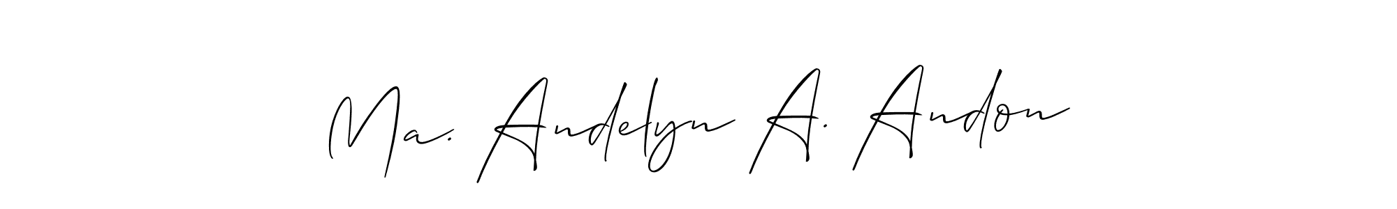 Once you've used our free online signature maker to create your best signature Allison_Script style, it's time to enjoy all of the benefits that Ma. Andelyn A. Andon name signing documents. Ma. Andelyn A. Andon signature style 2 images and pictures png