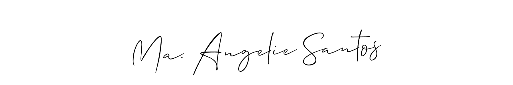 Use a signature maker to create a handwritten signature online. With this signature software, you can design (Allison_Script) your own signature for name Ma. Angelie Santos. Ma. Angelie Santos signature style 2 images and pictures png