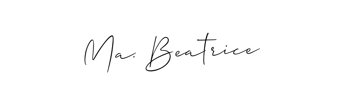 if you are searching for the best signature style for your name Ma. Beatrice. so please give up your signature search. here we have designed multiple signature styles  using Allison_Script. Ma. Beatrice signature style 2 images and pictures png
