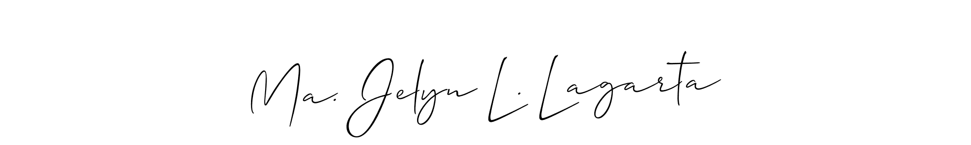 How to Draw Ma. Jelyn L. Lagarta signature style? Allison_Script is a latest design signature styles for name Ma. Jelyn L. Lagarta. Ma. Jelyn L. Lagarta signature style 2 images and pictures png