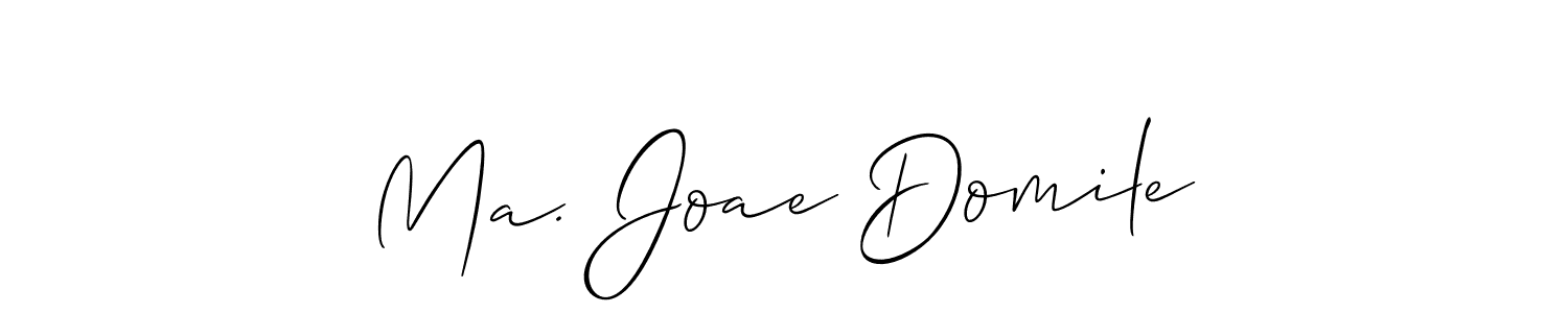 Make a beautiful signature design for name Ma. Joae Domile. With this signature (Allison_Script) style, you can create a handwritten signature for free. Ma. Joae Domile signature style 2 images and pictures png