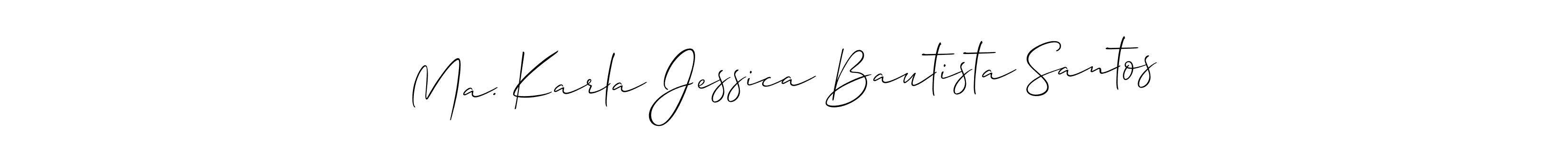 This is the best signature style for the Ma. Karla Jessica Bautista Santos name. Also you like these signature font (Allison_Script). Mix name signature. Ma. Karla Jessica Bautista Santos signature style 2 images and pictures png