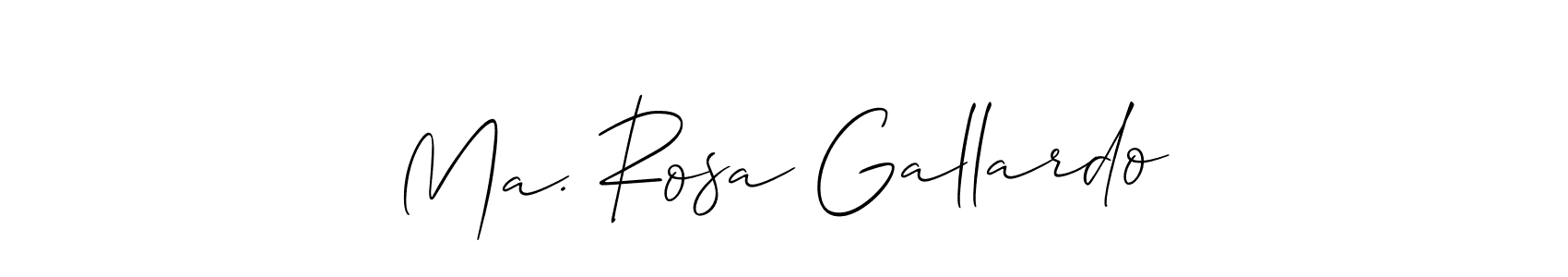 Make a beautiful signature design for name Ma. Rosa Gallardo. With this signature (Allison_Script) style, you can create a handwritten signature for free. Ma. Rosa Gallardo signature style 2 images and pictures png