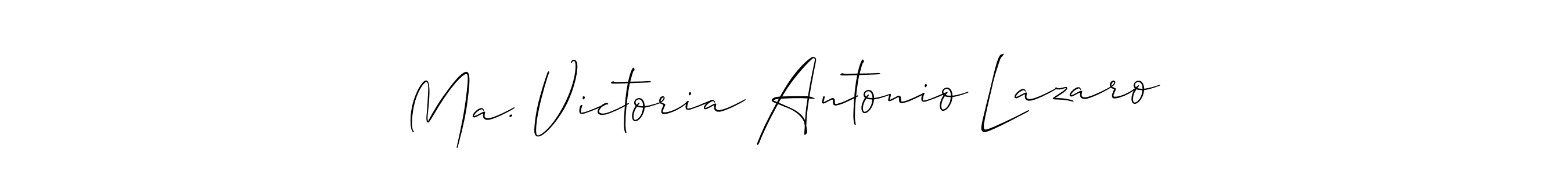 Make a beautiful signature design for name Ma. Victoria Antonio Lazaro. With this signature (Allison_Script) style, you can create a handwritten signature for free. Ma. Victoria Antonio Lazaro signature style 2 images and pictures png