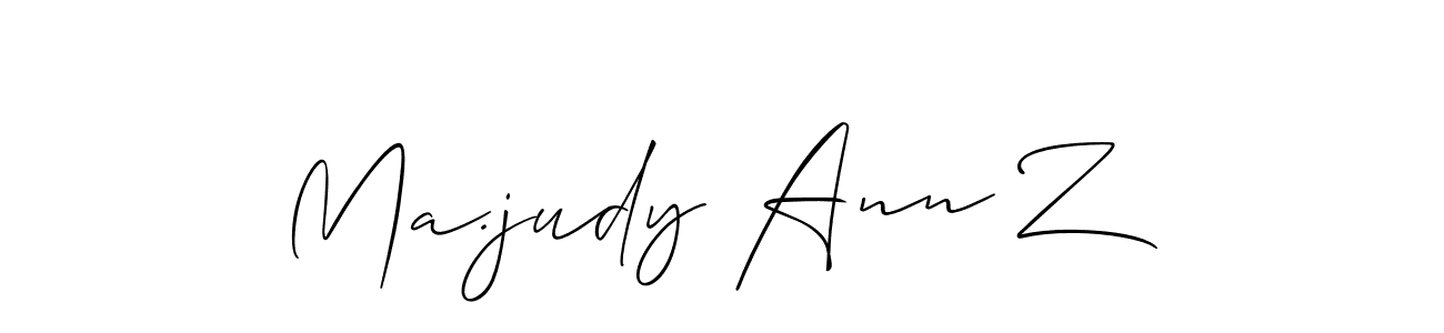 Make a short Ma.judy Ann Z signature style. Manage your documents anywhere anytime using Allison_Script. Create and add eSignatures, submit forms, share and send files easily. Ma.judy Ann Z signature style 2 images and pictures png