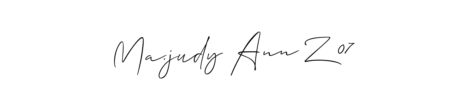 Also we have Ma.judy Ann Z 07 name is the best signature style. Create professional handwritten signature collection using Allison_Script autograph style. Ma.judy Ann Z 07 signature style 2 images and pictures png