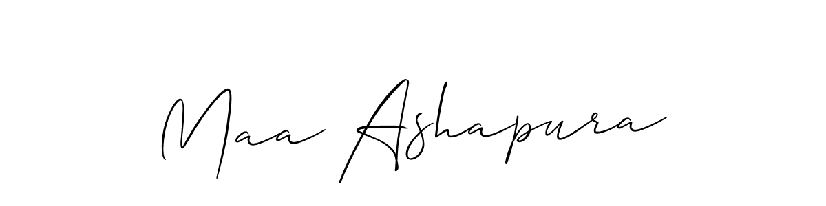 Design your own signature with our free online signature maker. With this signature software, you can create a handwritten (Allison_Script) signature for name Maa Ashapura. Maa Ashapura signature style 2 images and pictures png