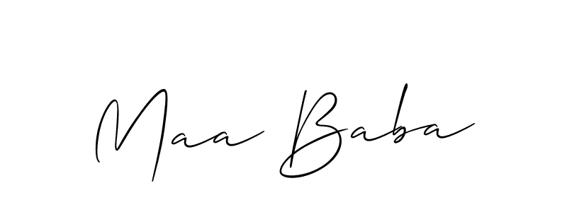 Make a beautiful signature design for name Maa Baba. With this signature (Allison_Script) style, you can create a handwritten signature for free. Maa Baba signature style 2 images and pictures png