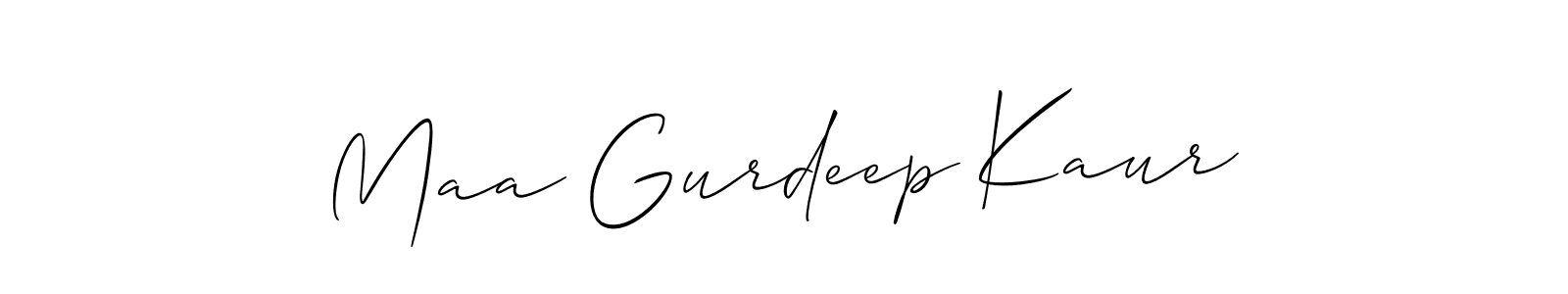 Design your own signature with our free online signature maker. With this signature software, you can create a handwritten (Allison_Script) signature for name Maa Gurdeep Kaur. Maa Gurdeep Kaur signature style 2 images and pictures png