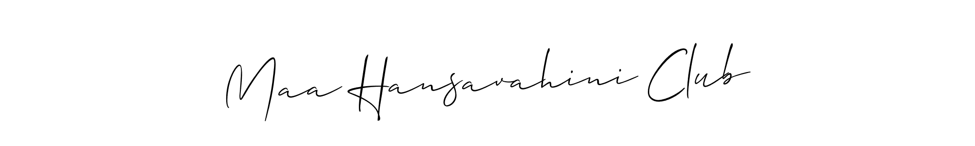 How to Draw Maa Hansavahini Club signature style? Allison_Script is a latest design signature styles for name Maa Hansavahini Club. Maa Hansavahini Club signature style 2 images and pictures png