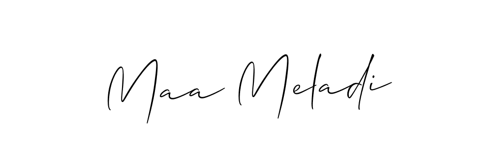 Similarly Allison_Script is the best handwritten signature design. Signature creator online .You can use it as an online autograph creator for name Maa Meladi. Maa Meladi signature style 2 images and pictures png