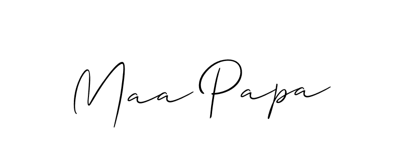 Design your own signature with our free online signature maker. With this signature software, you can create a handwritten (Allison_Script) signature for name Maa Papa. Maa Papa signature style 2 images and pictures png