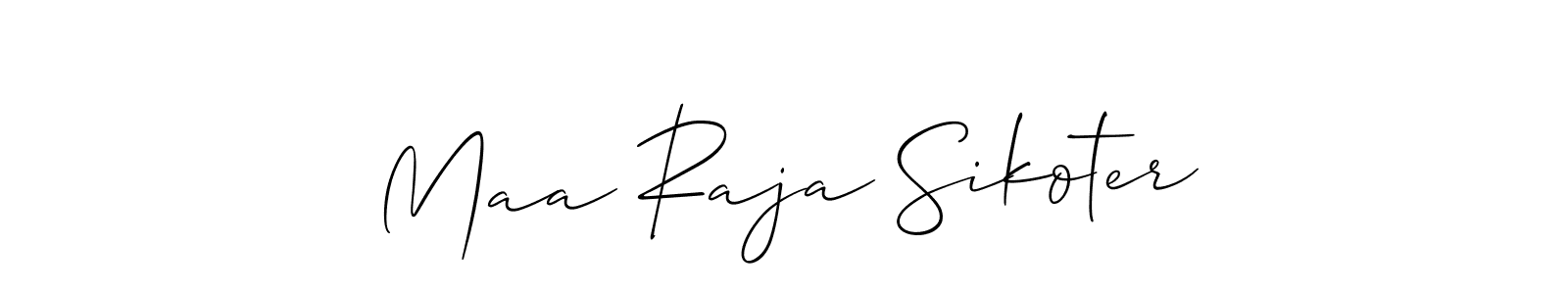How to Draw Maa Raja Sikoter signature style? Allison_Script is a latest design signature styles for name Maa Raja Sikoter. Maa Raja Sikoter signature style 2 images and pictures png
