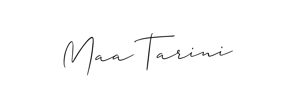 The best way (Allison_Script) to make a short signature is to pick only two or three words in your name. The name Maa Tarini include a total of six letters. For converting this name. Maa Tarini signature style 2 images and pictures png