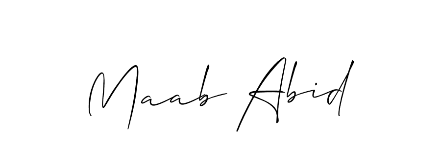 Make a beautiful signature design for name Maab Abid. With this signature (Allison_Script) style, you can create a handwritten signature for free. Maab Abid signature style 2 images and pictures png