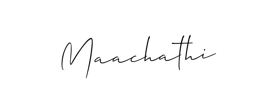 Use a signature maker to create a handwritten signature online. With this signature software, you can design (Allison_Script) your own signature for name Maachathi. Maachathi signature style 2 images and pictures png