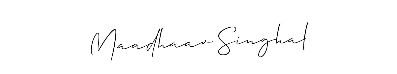 Design your own signature with our free online signature maker. With this signature software, you can create a handwritten (Allison_Script) signature for name Maadhaav Singhal. Maadhaav Singhal signature style 2 images and pictures png