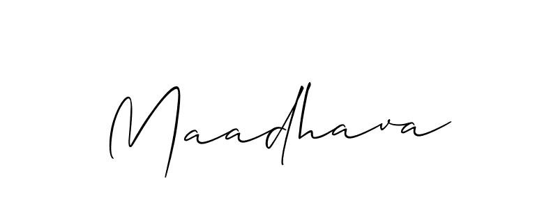 It looks lik you need a new signature style for name Maadhava. Design unique handwritten (Allison_Script) signature with our free signature maker in just a few clicks. Maadhava signature style 2 images and pictures png