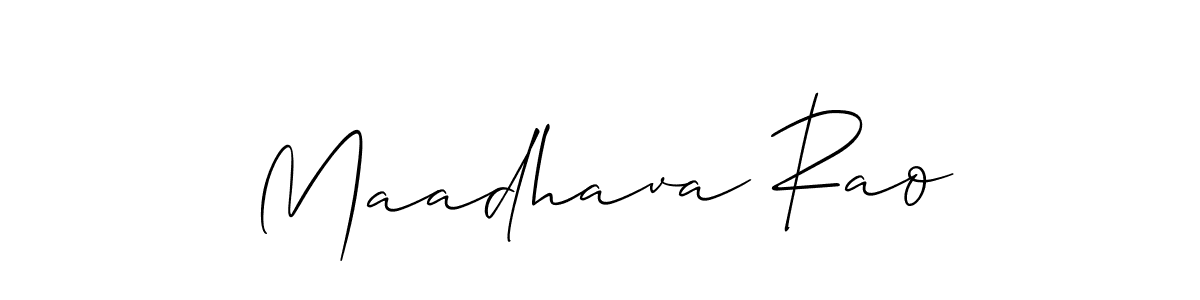 Also You can easily find your signature by using the search form. We will create Maadhava Rao name handwritten signature images for you free of cost using Allison_Script sign style. Maadhava Rao signature style 2 images and pictures png