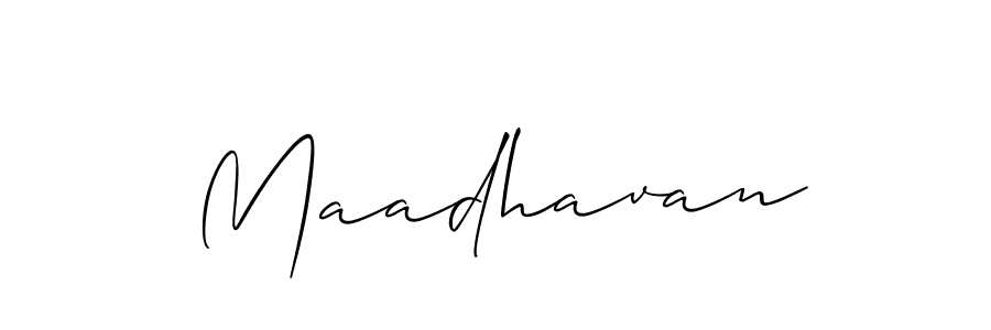 Maadhavan stylish signature style. Best Handwritten Sign (Allison_Script) for my name. Handwritten Signature Collection Ideas for my name Maadhavan. Maadhavan signature style 2 images and pictures png