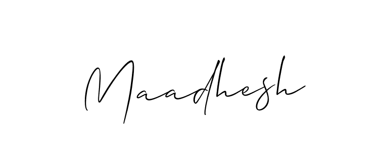 The best way (Allison_Script) to make a short signature is to pick only two or three words in your name. The name Maadhesh include a total of six letters. For converting this name. Maadhesh signature style 2 images and pictures png