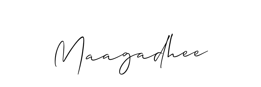 It looks lik you need a new signature style for name Maagadhee. Design unique handwritten (Allison_Script) signature with our free signature maker in just a few clicks. Maagadhee signature style 2 images and pictures png