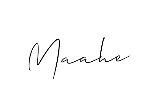 Design your own signature with our free online signature maker. With this signature software, you can create a handwritten (Allison_Script) signature for name Maahe. Maahe signature style 2 images and pictures png