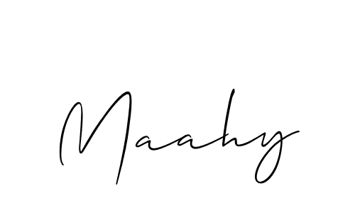 How to make Maahy signature? Allison_Script is a professional autograph style. Create handwritten signature for Maahy name. Maahy signature style 2 images and pictures png