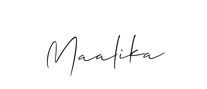 It looks lik you need a new signature style for name Maalika. Design unique handwritten (Allison_Script) signature with our free signature maker in just a few clicks. Maalika signature style 2 images and pictures png