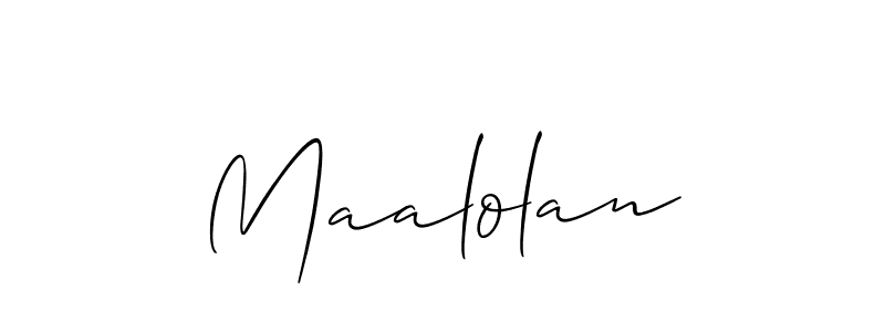 Create a beautiful signature design for name Maalolan. With this signature (Allison_Script) fonts, you can make a handwritten signature for free. Maalolan signature style 2 images and pictures png